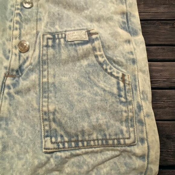7 For All Mankind Blue Acid Wash Girls Denim Shortalls Romper Size 3T - Picture 4 of 4